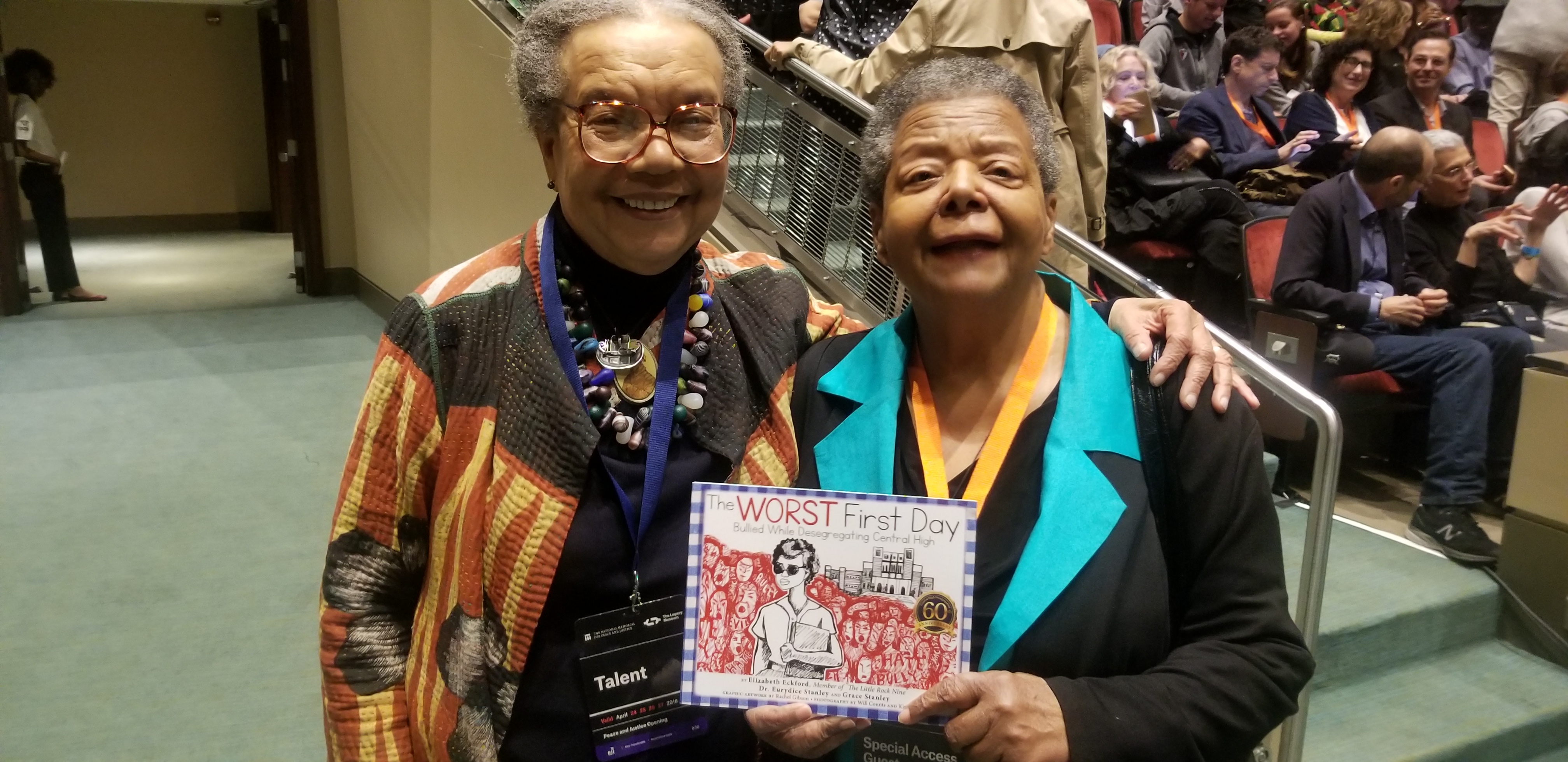 Elizabeth Eckford posing with another member of the Little Rock Nine